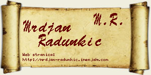 Mrđan Radunkić vizit kartica